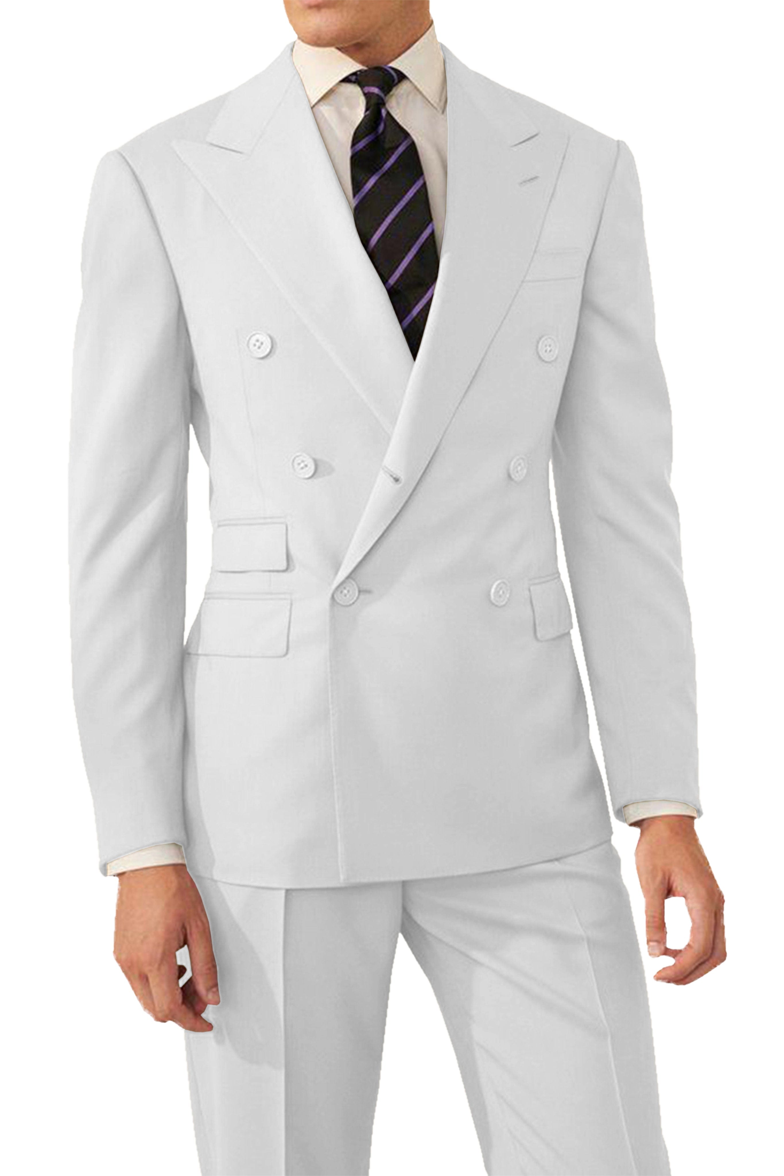 aesido 2 Pieces Double Breasted Men's Suit  (Blazer+Pants)