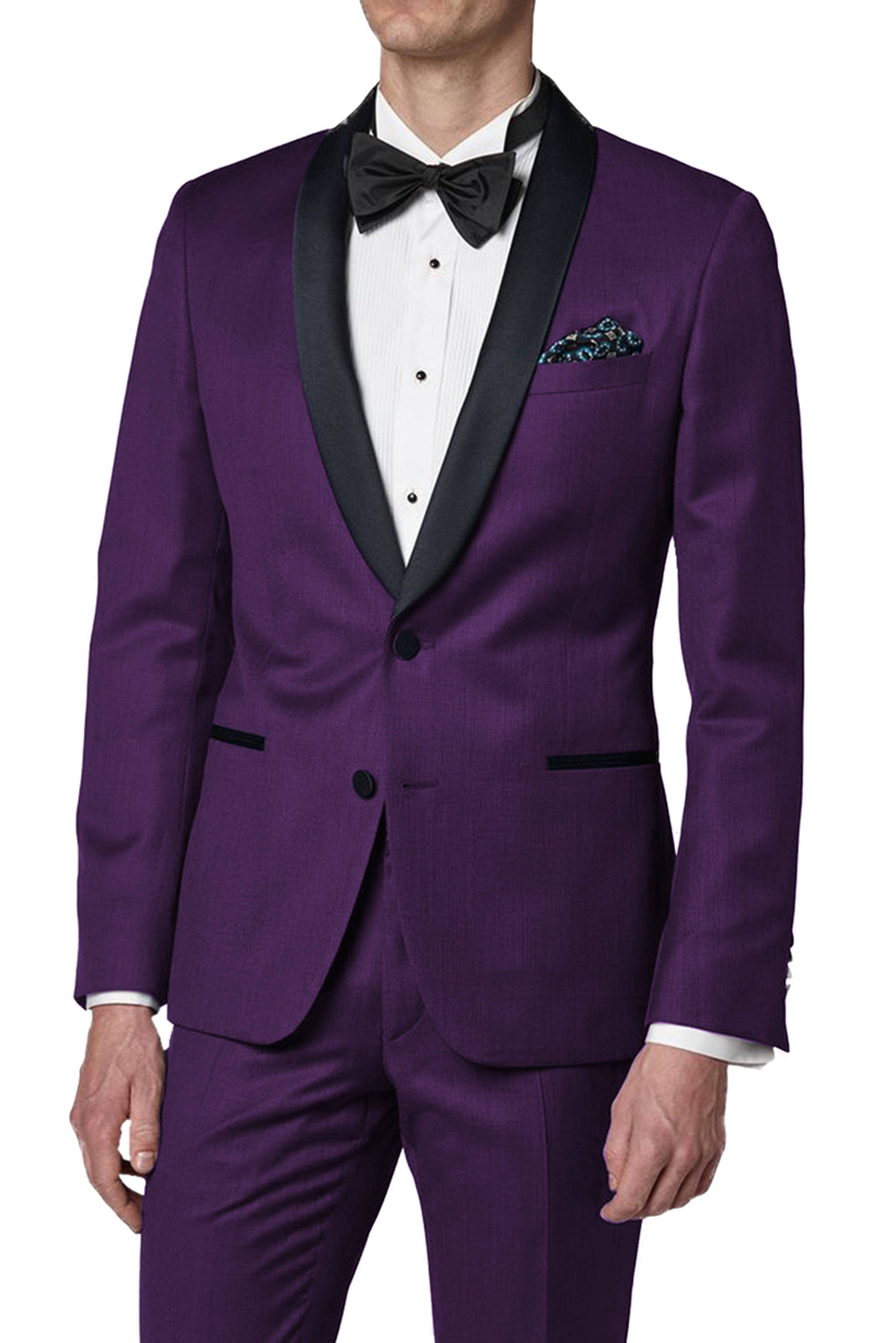 aesido 2 Pieces Shawl Lapel Men's Suit （Blazer+Pants）