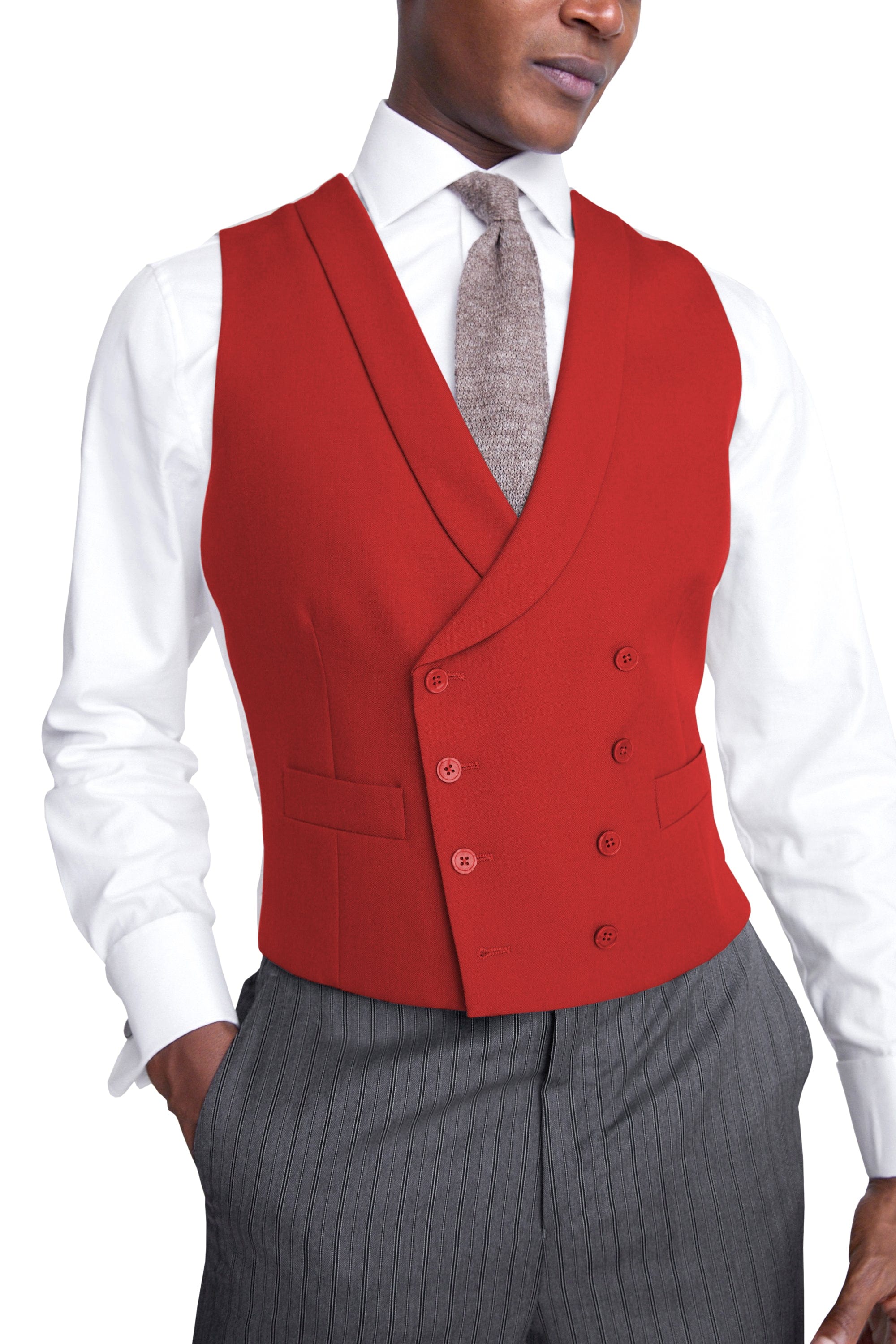 aesido Business Casual Double Breasted Shawl Lapel Men Vest