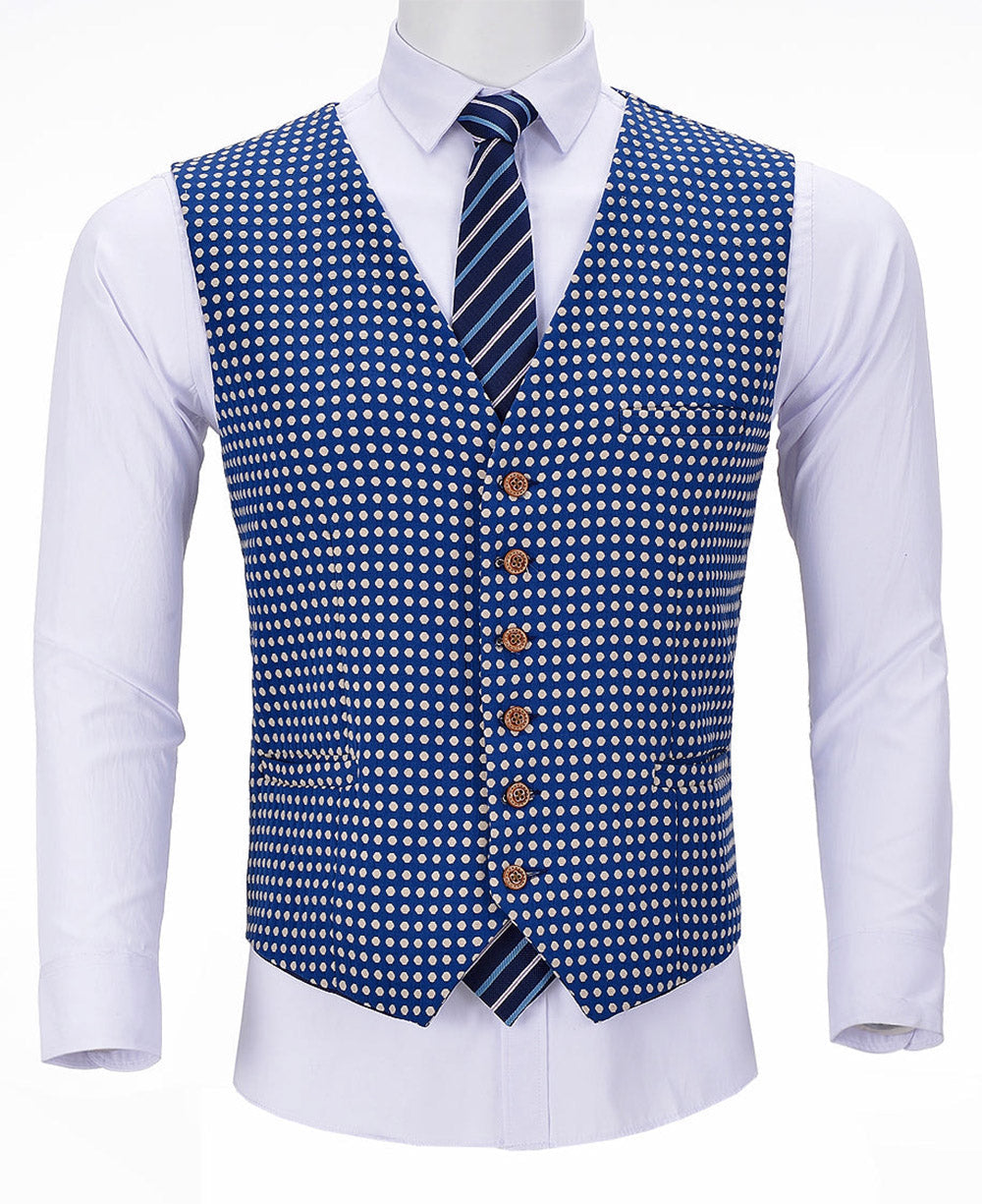 aesido Fashion Slim Fit Suit Vest Point V Neck Waistcoat