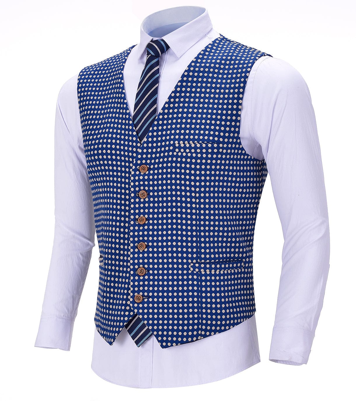 aesido Fashion Slim Fit Suit Vest Point V Neck Waistcoat