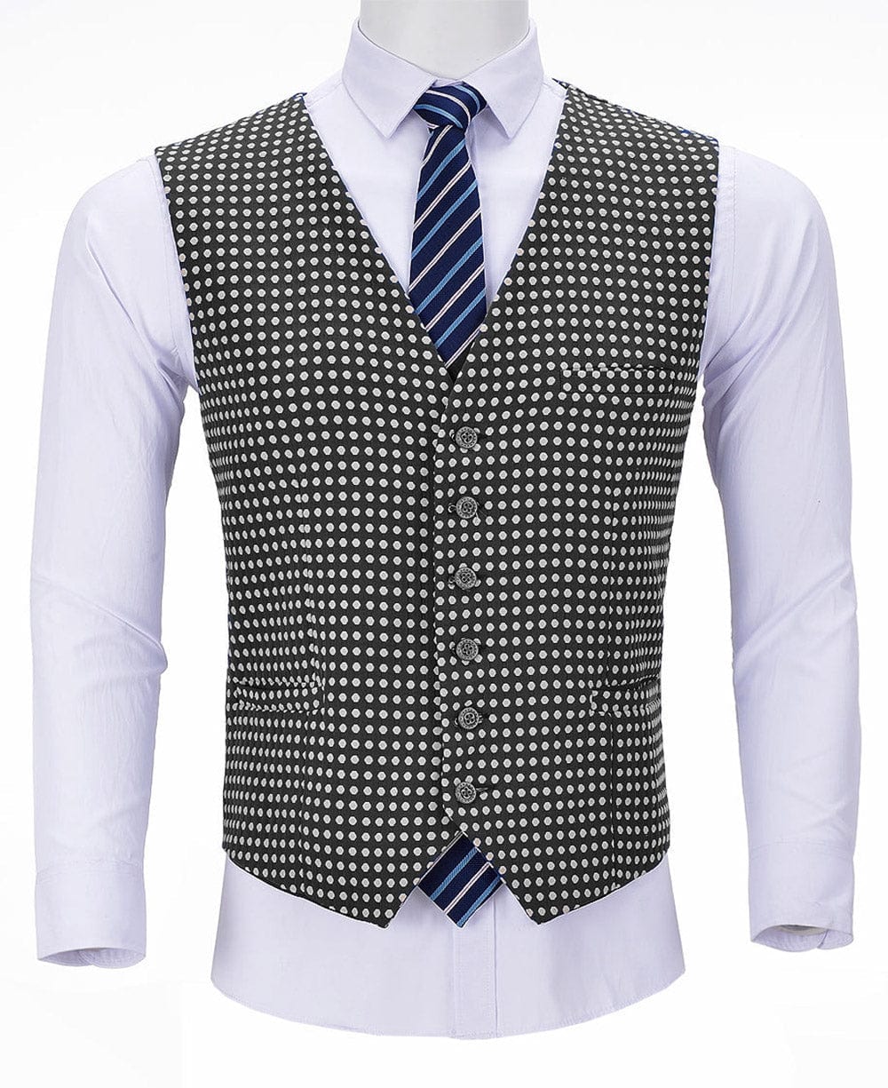 aesido Fashion Solid Suit Vest Point V Neck Waistcoat