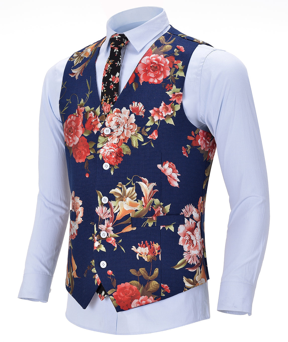 aesido Fashion Waistcoat Patterned V Neck Suit Vest