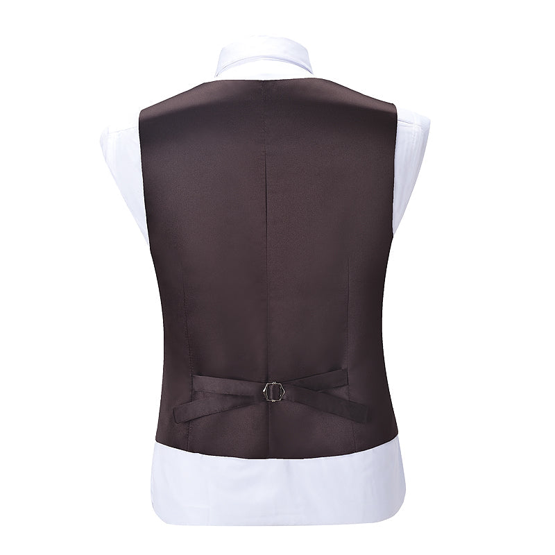 aesido Formal Men's Suit Vest Slim Fit Herringbone V Neck Waistcoat