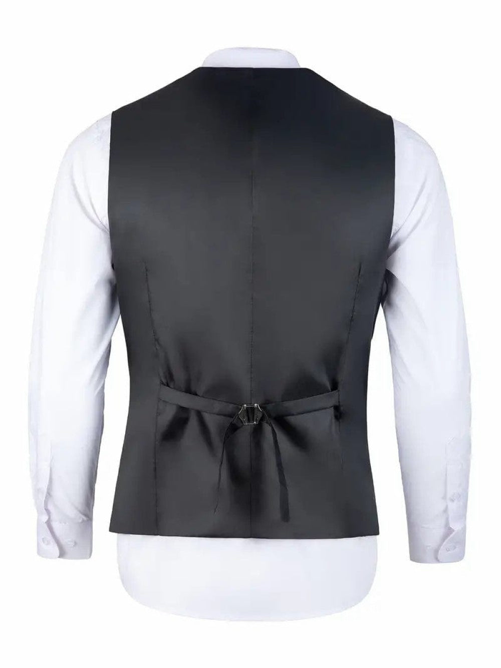 aesido Men's Double Breasted Peak Lapel Waistcoat