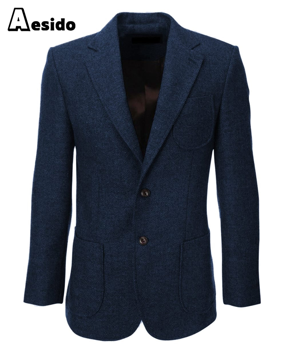 aesido Men‘s Double Button Notch Lapel Blazer