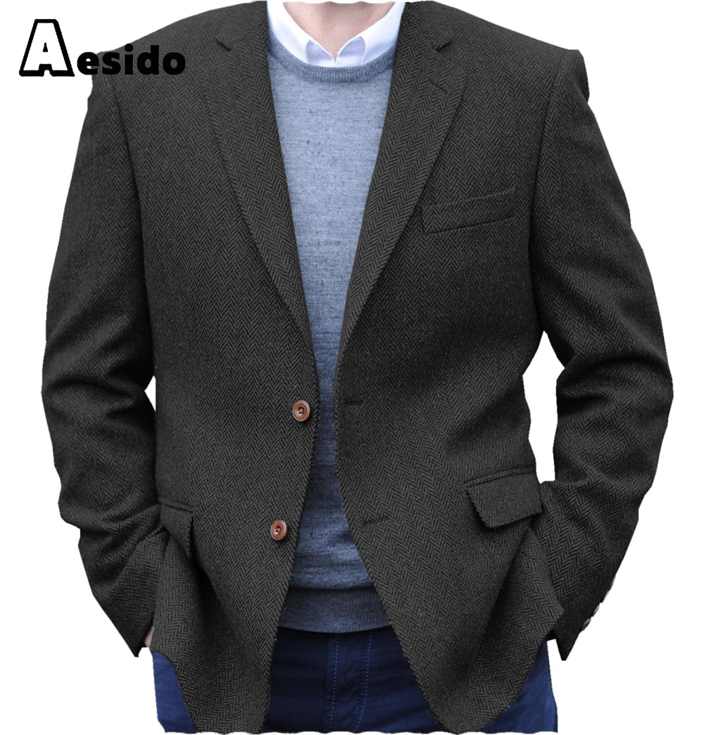 aesido Men's Notch Lapel Blazer