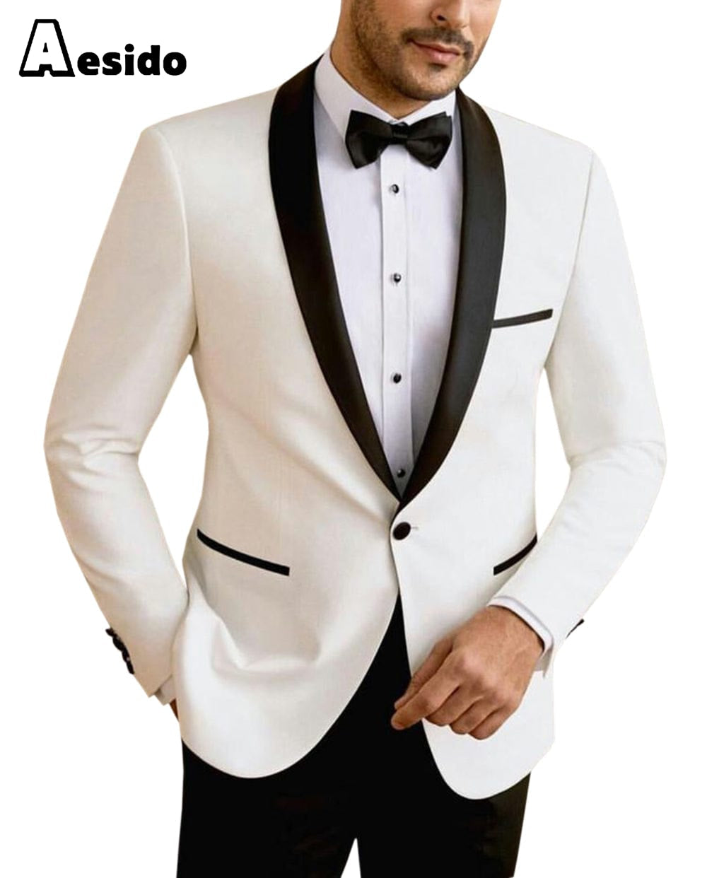 aesido Men's Shawl Lapel  Blazer For Party