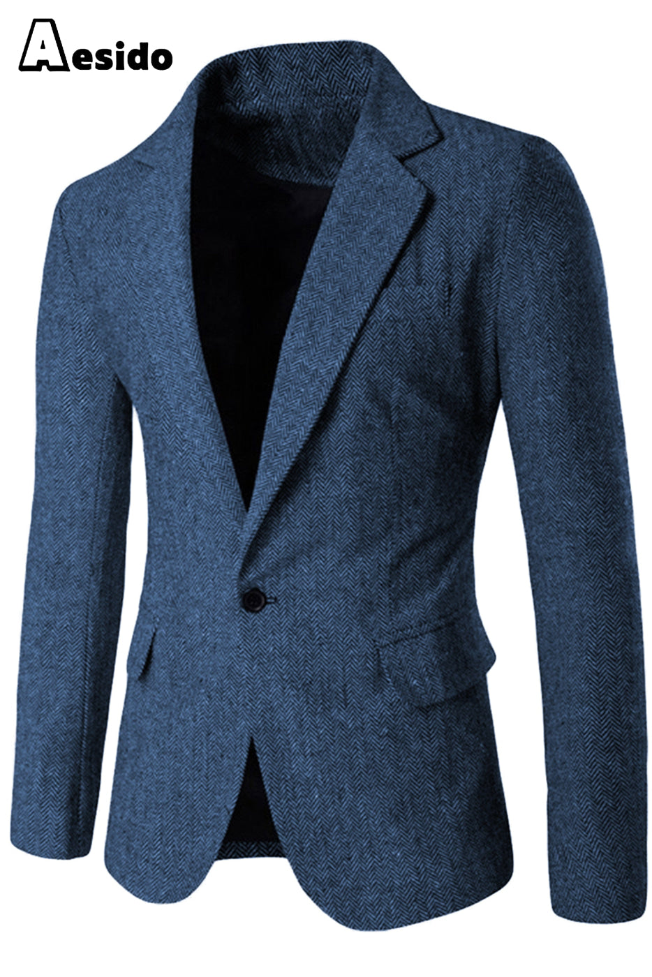 aesido Men's Single Button Blazer