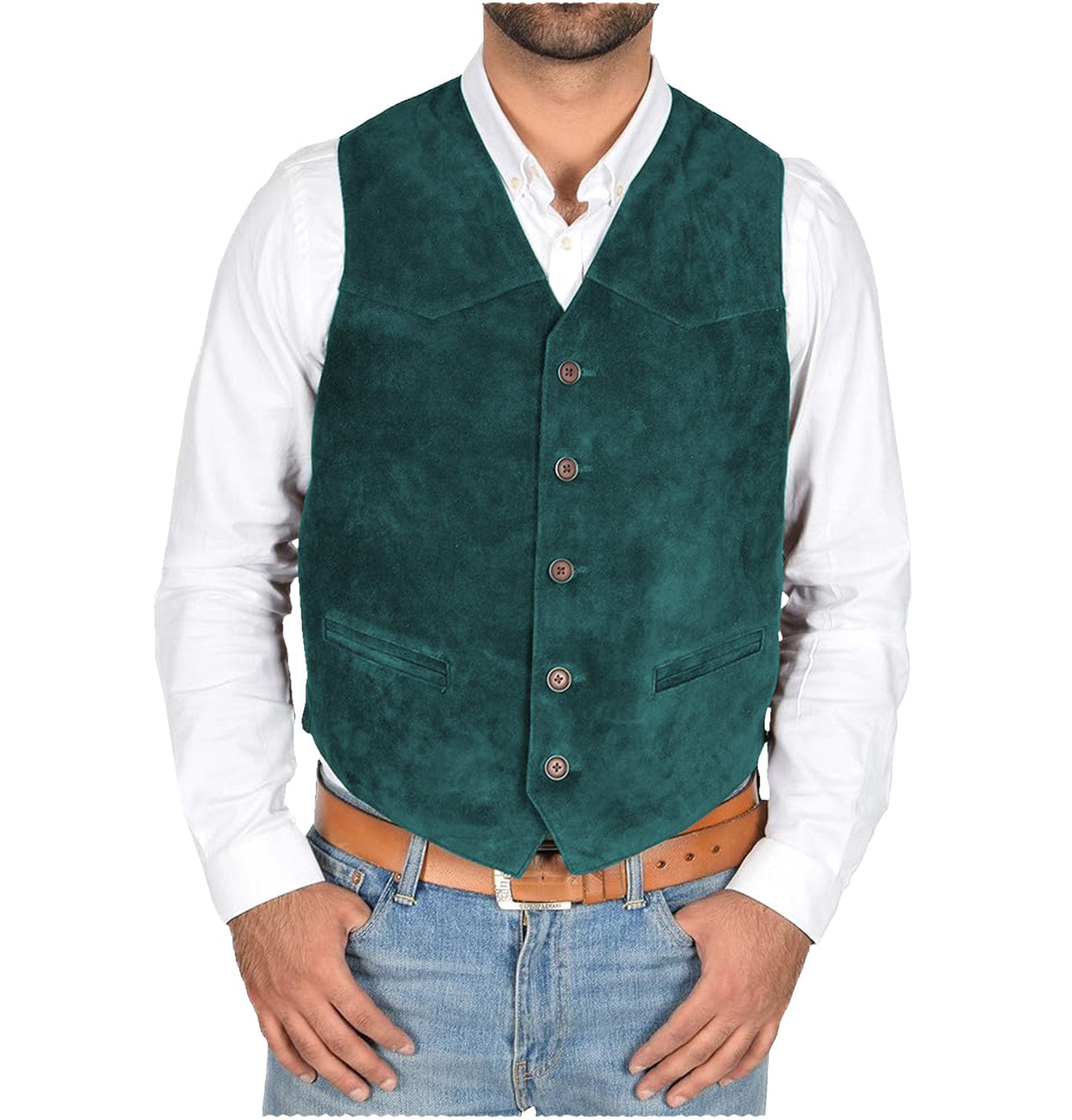 aesido Men's Vest V Lapel Waistcoat