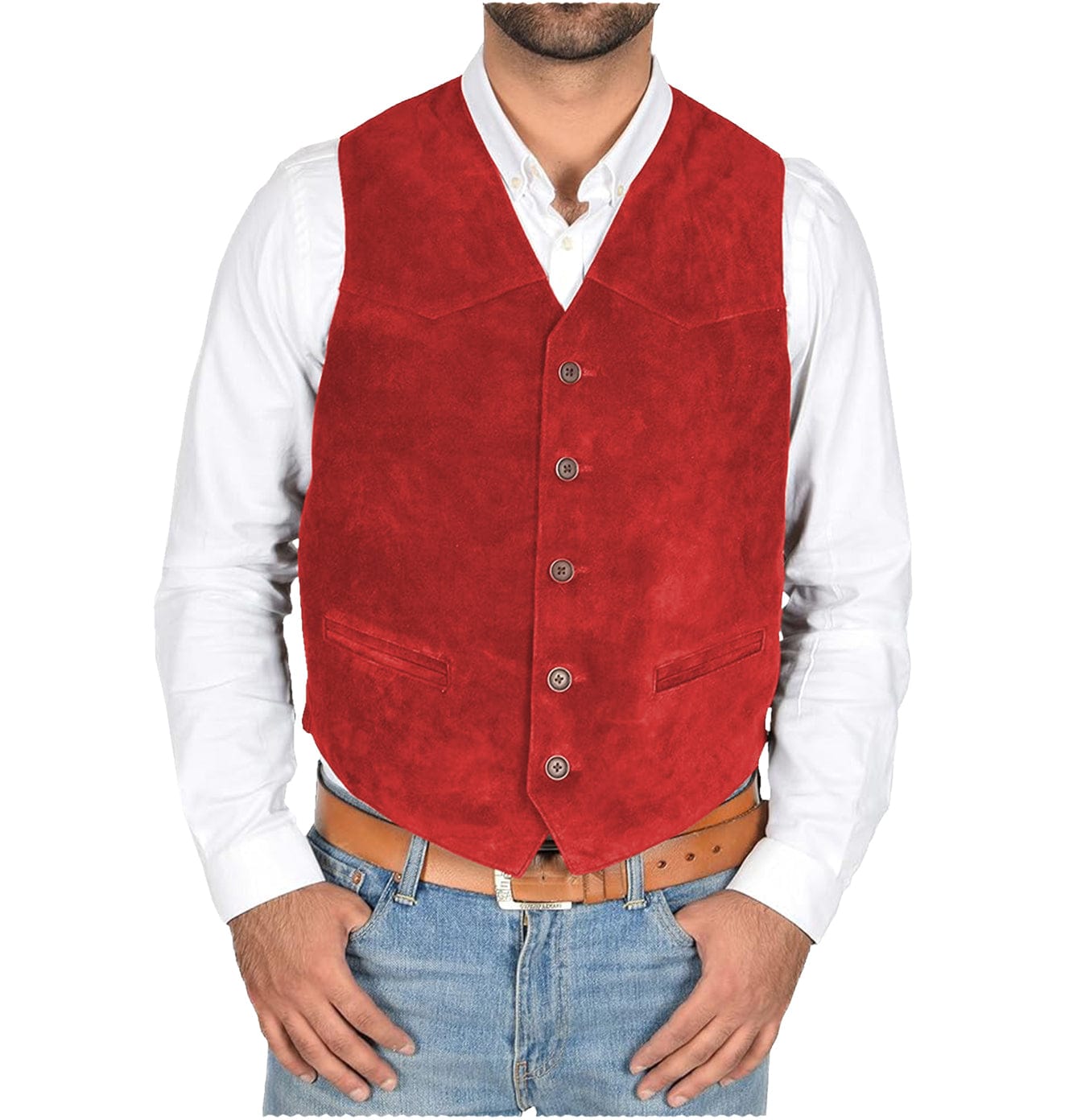 aesido Men's Vest V Lapel Waistcoat