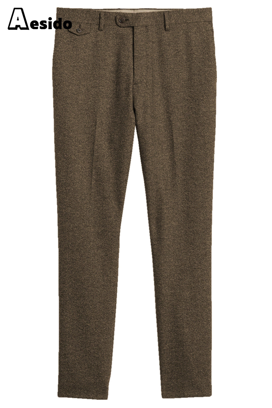 aesido Men's Wool Tweed Trousers