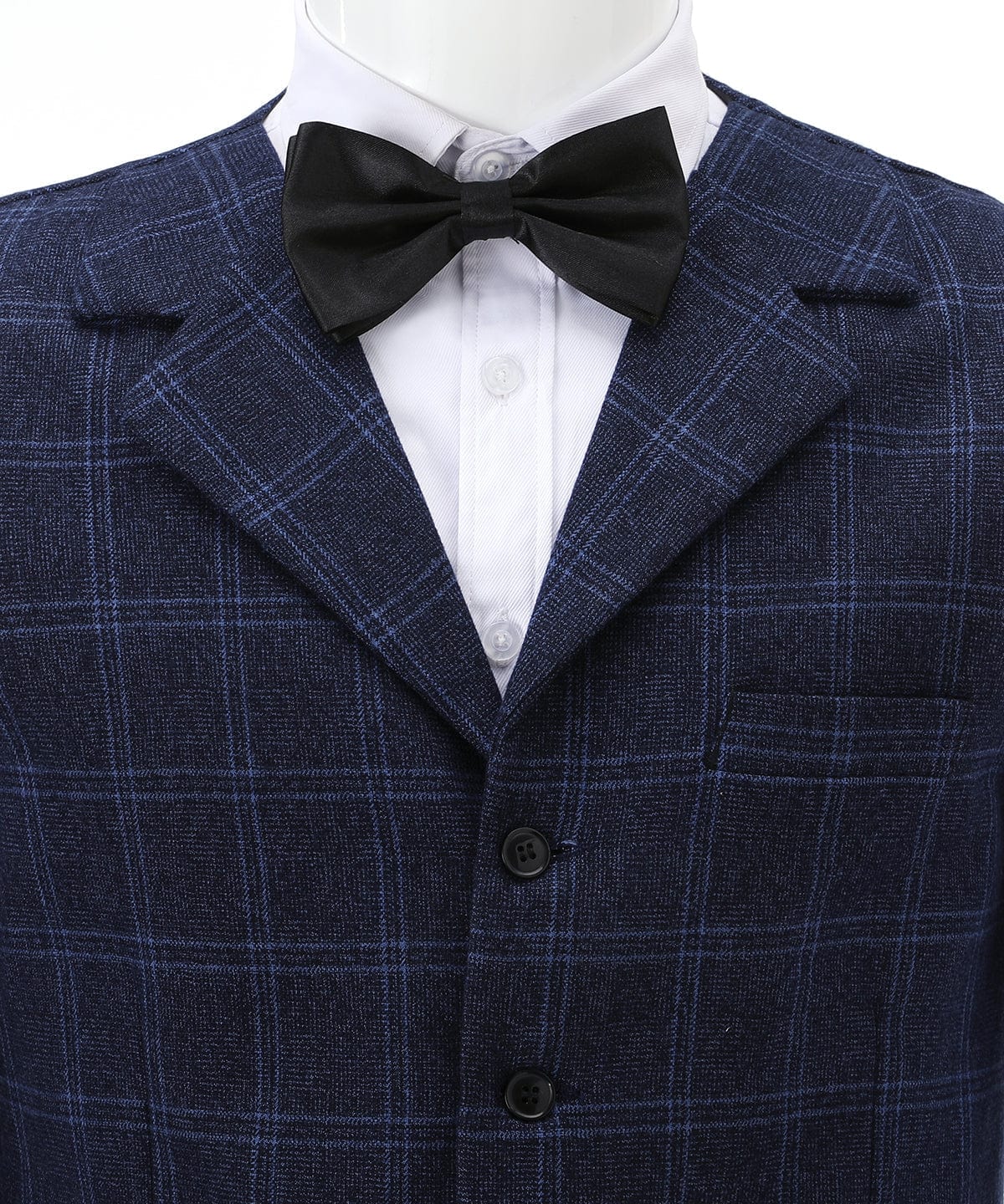 aesido Plaid Notch Lapel 3 Pieces Mens Suit For Wedding (Blazer+vest+Pants)