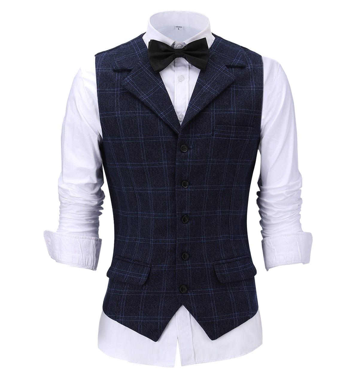 aesido Plaid Notch Lapel 3 Pieces Mens Suit For Wedding (Blazer+vest+Pants)