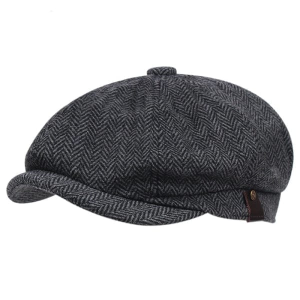 aesido Retro Hat Man Literary Fashion Herringbone Octagonal Hat